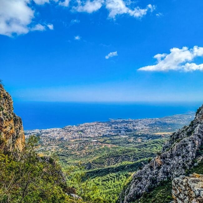 Looking Kyrenia from Saint Hilarion Castle