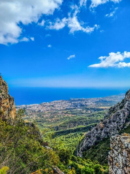 Looking Kyrenia from Saint Hilarion Castle